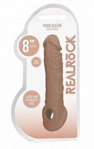 Shots Realrock 8" Penis Sleeve Tan