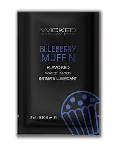 Cafe: Wicked Aqua Blueberry Muffin Flavoured Lube Sachet 3ml