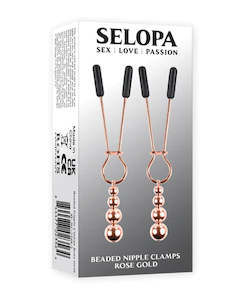 Selopa Beaded Nipple Clamps Rose Gold