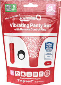 Screaming O Vibrating Panty Set Red