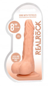 Realrock 8" Dildo Testicles Flesh