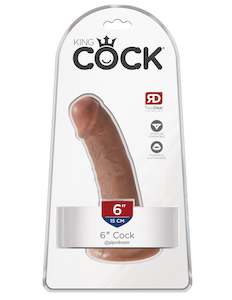 Cafe: King Cock Dildo 6" Tan