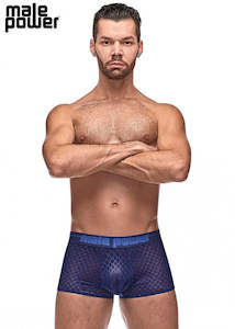 Male Power Diamond Mesh Mini Short Navy XL - 145264