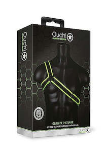 Ouch Glow In The Dark - Bonded Leather Gladiator Harness L/XL