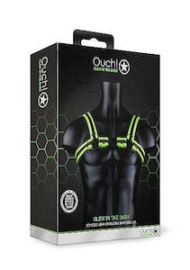 Ouch Glow In The Dark - Bonded Leather Buckle Harness L/XL