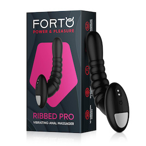 Cafe: Forto Ribbed Pro Vibrating Anal Massager Black