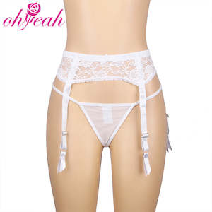 Cafe: Oh Yeah Garter Panty P5201-2 - White - XL