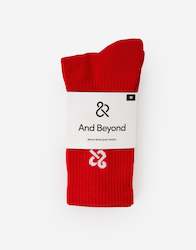 Women's Red Classic Crew Calf