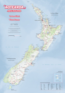 Te Reo Māori Map of Aotearoa/New Zealand Print