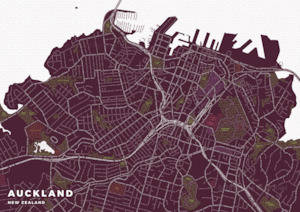 Typography Map of Auckland