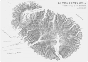 Banks Peninsula Black & White Map