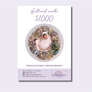 Photography Giftcard value Angela Scott Photos