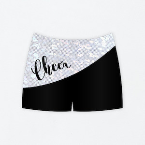 Zoe Cheer Shorts Black & White Holograph