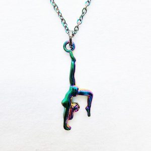 Holographic Necklace with Gymnast Charm