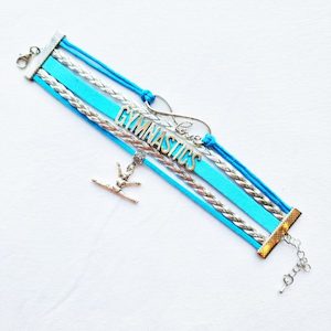 Love Gymnastics Band Bracelet in Light Blue