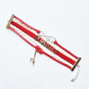 Love Gymnastics Band Bracelet in Red