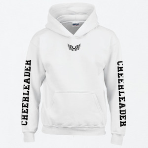 Cheerleader Block Hoodie White & Black