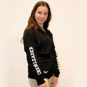 Cheerleader Block Zip Hoodie Black & White