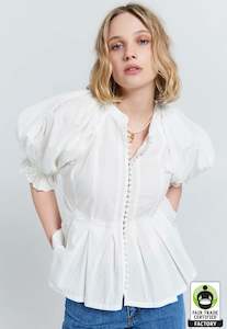 Organic Cotton Melody Top - Off White Shirting