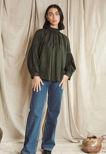 Long Preacher Top - Jungle Cotton Voile