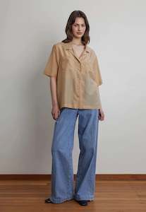 Short Celebration Shirt - Camel Liberty Silk