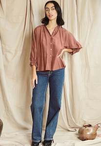 Ruffle Blouse - Maple Silk Libery