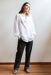 Clothing: Billow Sleeve Shirt - White