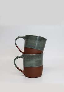 Mug With Handle 300ml - Forest Green/Terracotta