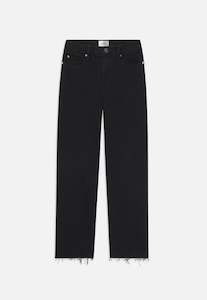 Le Jane Crop Raw Fray - Black