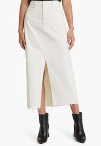 The Midaxi Skirt Angled Seam - Ecru