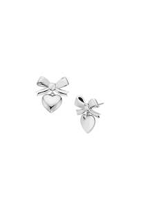 Clothing: Superlove Bow Earrings - Silver