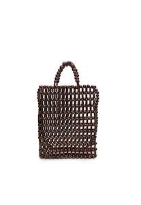 Gia Beaded Tote - Brown