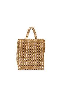 Gia Beaded Tote - Natural