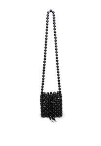 Beaded Crossbody Bag - Black