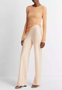 High Waist Satin Pant - Cantaloupe