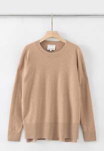 N.39 Cashmere High Low Hem Crew - Tan