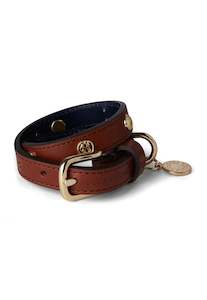 HC Studded Dog Collar - Chestnut