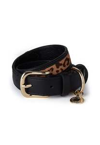 HC Classic Dog Collar - Black & Leopard Pony