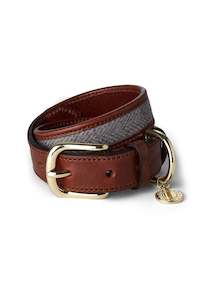 HC Classic Dog Collar - Chestnut & Tweed