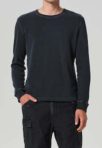 Waffle Crewneck - Charred Cedar