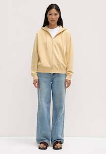 Clothing: Louisa Hooded Zip Sweater - Chamomile