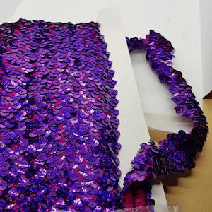 Purple Holographic Stretch Sequin Braid – 30mm