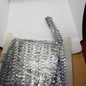 Silver Holographic Stretch Sequin Braid – 20mm