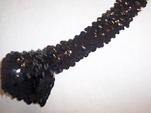 Black Stretch Sequin Braid