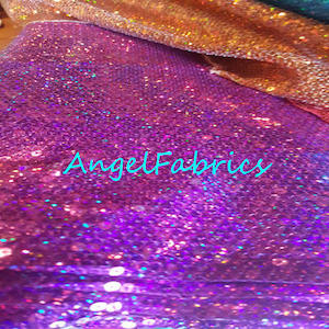 Purple Holographic Sequin Mesh