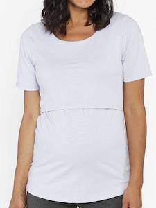 Busy Mummy Cotton Nursing Top in White