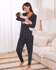 Maternity & Nursing Pajama Set 3 pieces Set - Cross Print