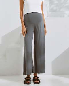 Debra Relax Crop Maternity Bamboo Pants in Grey