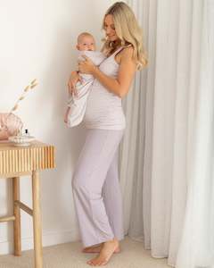 Elara Maternity & Nursing 3-Piece Set in Lavender Stripe