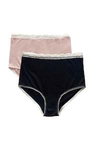 2-pack - Gracie Bamboo Maternity Underwear in Pink/Black